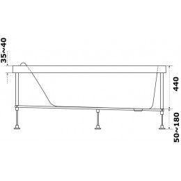 Ванна акриловая Azario Тенза 150х75