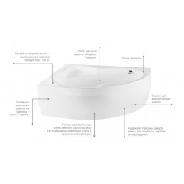 Ванна акриловая Roca HALL Angular асимметричная 150х100, правосторонняя