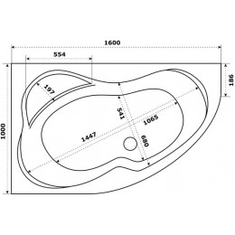 Ванна акриловая Azario Микона 160х100 левая