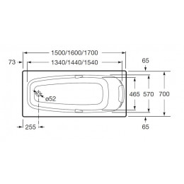 Ванна акриловая Roca SURESTE прямоугольная 160х70