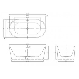 Ванна акриловая Azario BRISTOL 1600х800х580, свободностоящая, в комплекте с сифоном и металлической рамой (BRI16080)