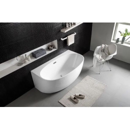 Ванна акриловая Azario CAMBRIDGE 1695х880х580, пристенная, в комплекте с сифоном и металлической рамой (CAM17289)