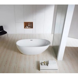 Ванна акриловая Azario LEEDS 1685х840х580, свободностоящая, в комплекте с сифоном и металлической рамой (LEE17085)