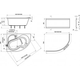 Ванна акриловая Ravak ROSA 140x105 левосторонняя,  белая (CI01000000)