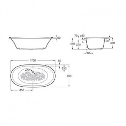 Ванна чугунная Roca NEWCAST 170х85, NEGRO