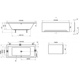 Ванна акриловая Ravak FORMY 01 170х75, белая
