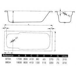 Ванна стальная BLB ATLANTICA 170×80, без отверстий для ручек