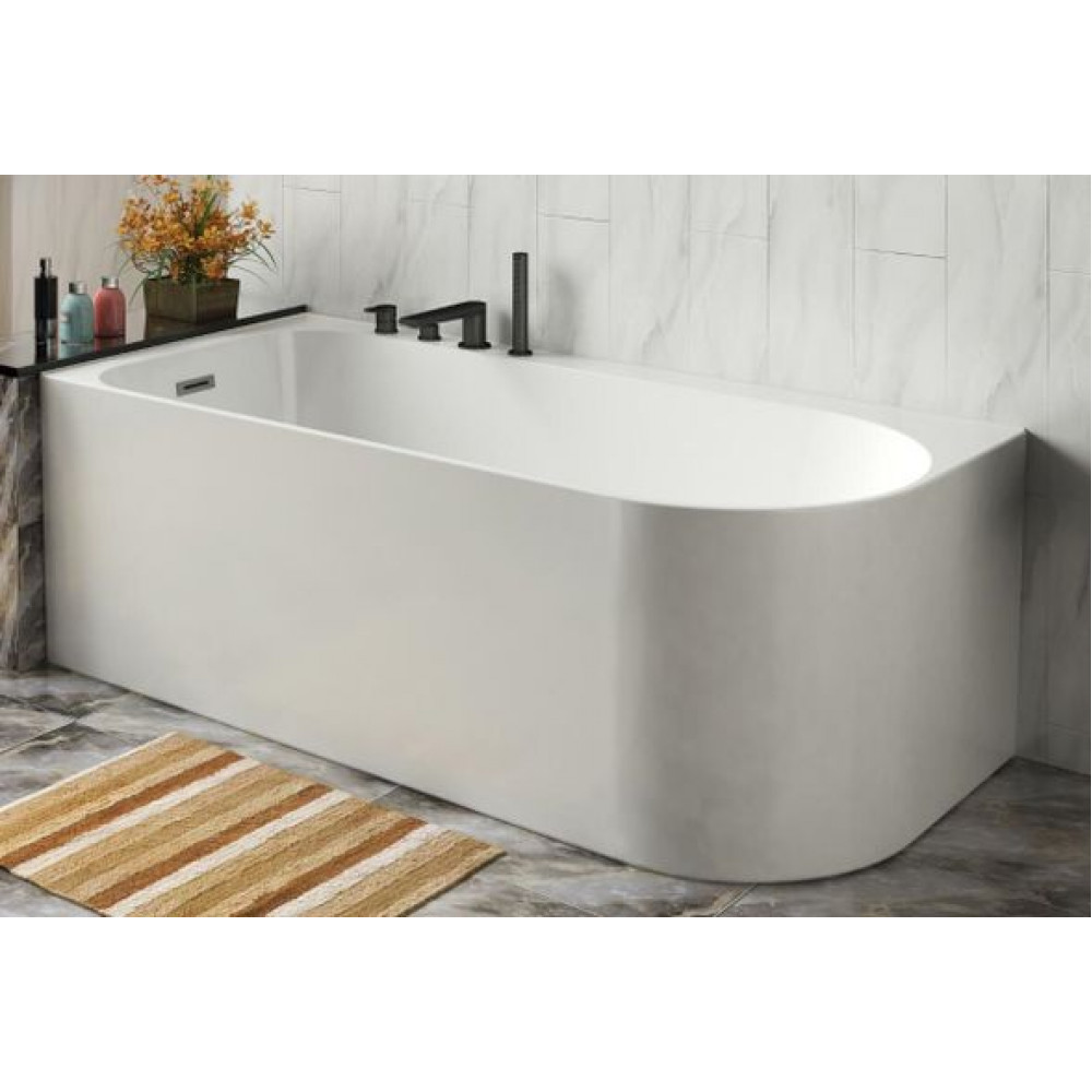 Ванна акриловая Azario LUTON 1700x800x580 пристенная, в комплекте с сифоном и металлической рамой, левая, белая (LUT17080 L)