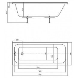 Ванна акриловая AZARIO BELLA прямоугольная 175*70 см (AV.0020175)