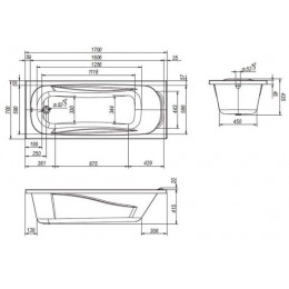 Ванна пристенная Loranto Арктика 1700х700, ABS пластик, белая (CS00031203)