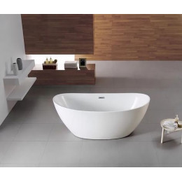 Ванна акриловая Azario GLASGOW 1800х800х665, свободностоящая, в комплекте с сифоном и металлической рамой, цвет белый (GLA18080)