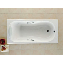 Ванна чугунная Roca HAITI 170х80, противоскользящее покрытие, с отверстиями для ручек
