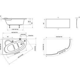 Ванна акриловая Ravak ASYMMETRIC 150X100 правая белая