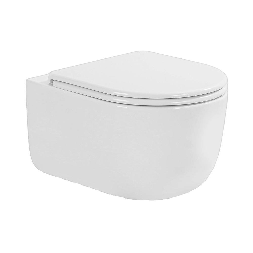 EWC700-129W CHARUS ELMO RIMLESS TORNADO Безободковый подвесной унитаз сгоризонтальным выпуском в стену c легкосъемным сиденьем и смывом торнадо