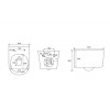 EWC700-129W CHARUS ELMO RIMLESS TORNADO Безободковый подвесной унитаз сгоризонтальным выпуском в стену c легкосъемным сиденьем и смывом торнадо