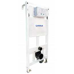 Система инсталляции для подвесных унитазов CHARUS CC.300.80.01 с креплением и кнопкой смыва Spazio FP.330.DW.01, черный матовый