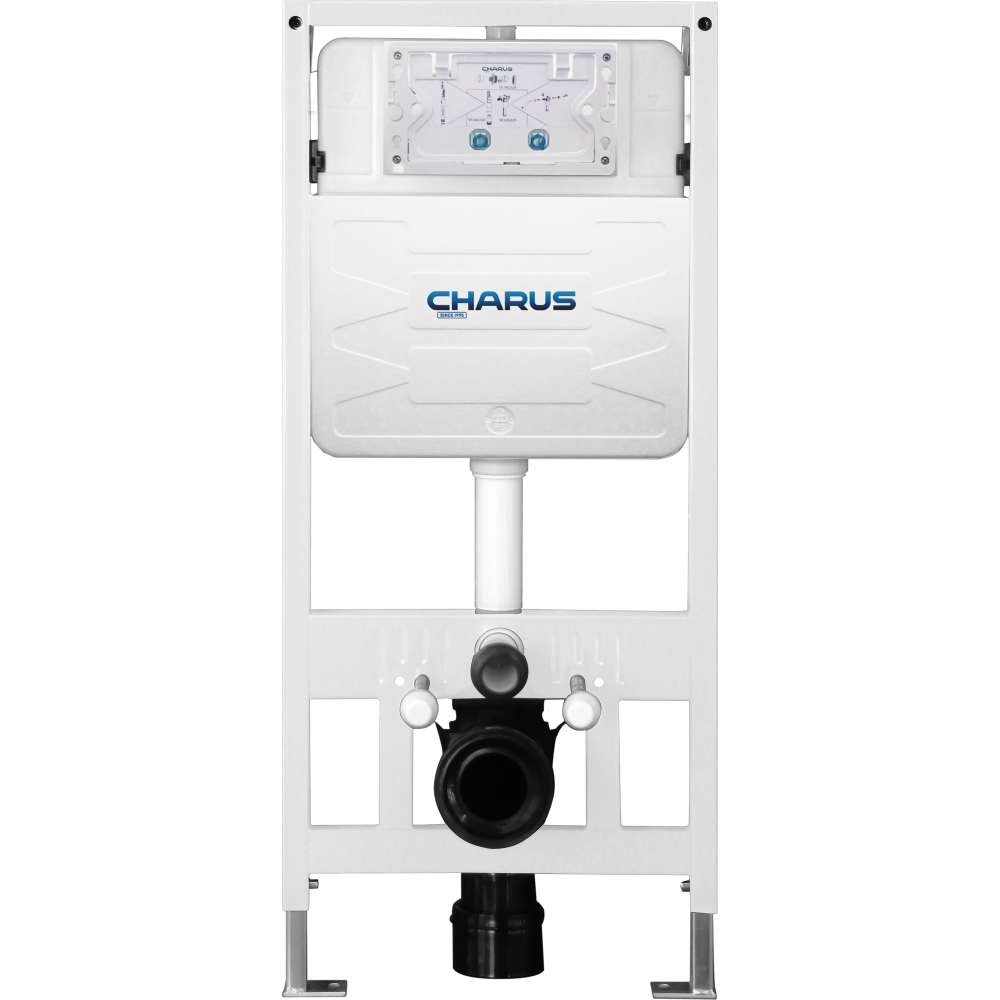 Система инсталляции для подвесных унитазов CHARUS CC.300.80.01 с креплением и кнопкой смыва Minimalista FP.310.11.01 белый глянец