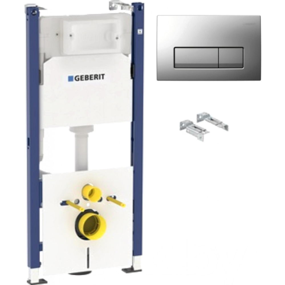 Система инсталляции для унитазов Geberit Duofix UP100 458.103.00.1+Кнопка смыва Geberit Delta 51115.105.46.1 хром матовый