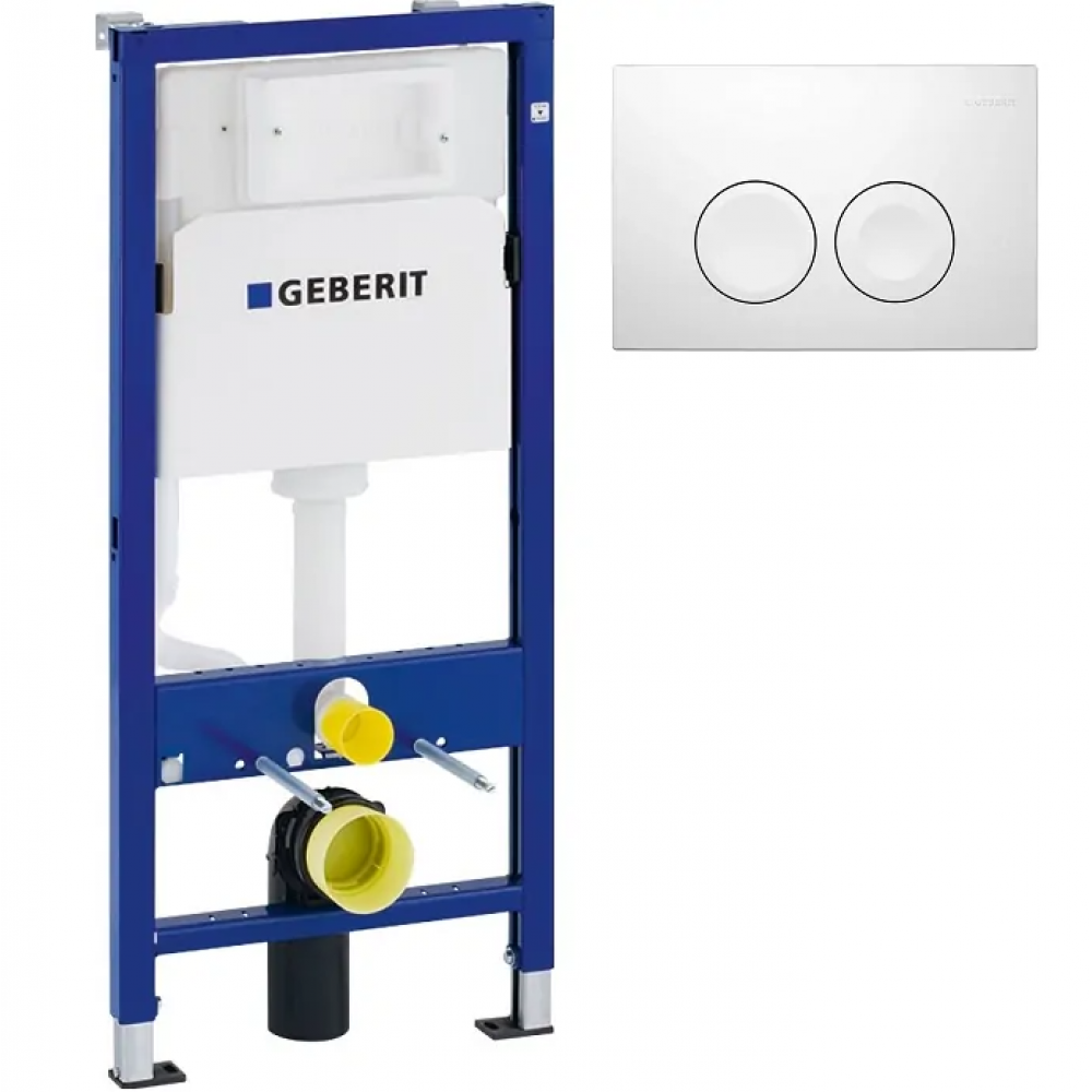Система инсталляции для унитазов Geberit Duofix UP100 458.103.00.1+Кнопка смыва Geberit Delta 21 115.125.11.1 альпийский белый