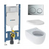 Комплект Инсталляция Geberit Duofix  114см, бачок Alpha 8см 458.175.00.1+Клавиша смыва Geberit Alpha20 двойной смыв, полированный хром 115.040.21.5+Подвесной унитаз Geberit 