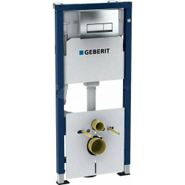 Система инсталляции для унитазов Geberit Duofix 458.128.21.1 4 в 1 с кнопкой смыва, хром