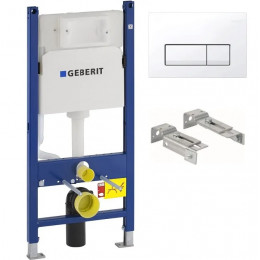 Система инсталляции для унитазов Geberit UP100 111.153.00.1+Комплект крепления для инсталляций Geberit Duofix 111.839.00.1 к стене'+Кнопка смыва Geberit Delta 51 115.105.11.