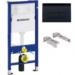Инсталляция для унитаза Geberit Duofix DELTA UP100 111.170.00.1 с креплением +Кнопка смыва Geberit Delta 51 115.105.DW.1 черная глянцевая