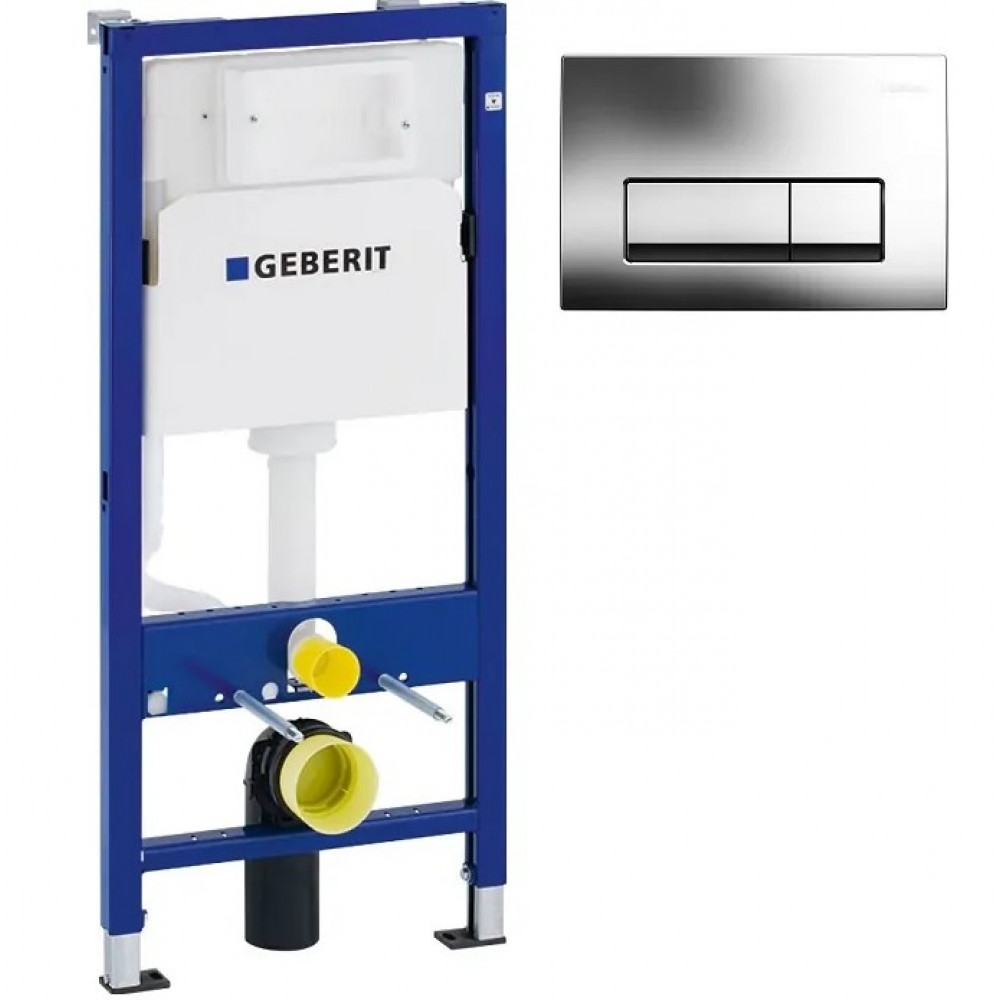 Система инсталляции для унитазов Geberit Duofix UP100 458.103.00.1+Кнопка смыва Geberit Delta 51 115.105.21.1 хром