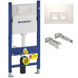 Система инсталляции для унитазов Geberit UP100 111.153.00.1+Комплект крепления для инсталляций Geberit Duofix 111.839.00.1 к стене'+Кнопка смыва Geberit Delta 50 115.135.11.