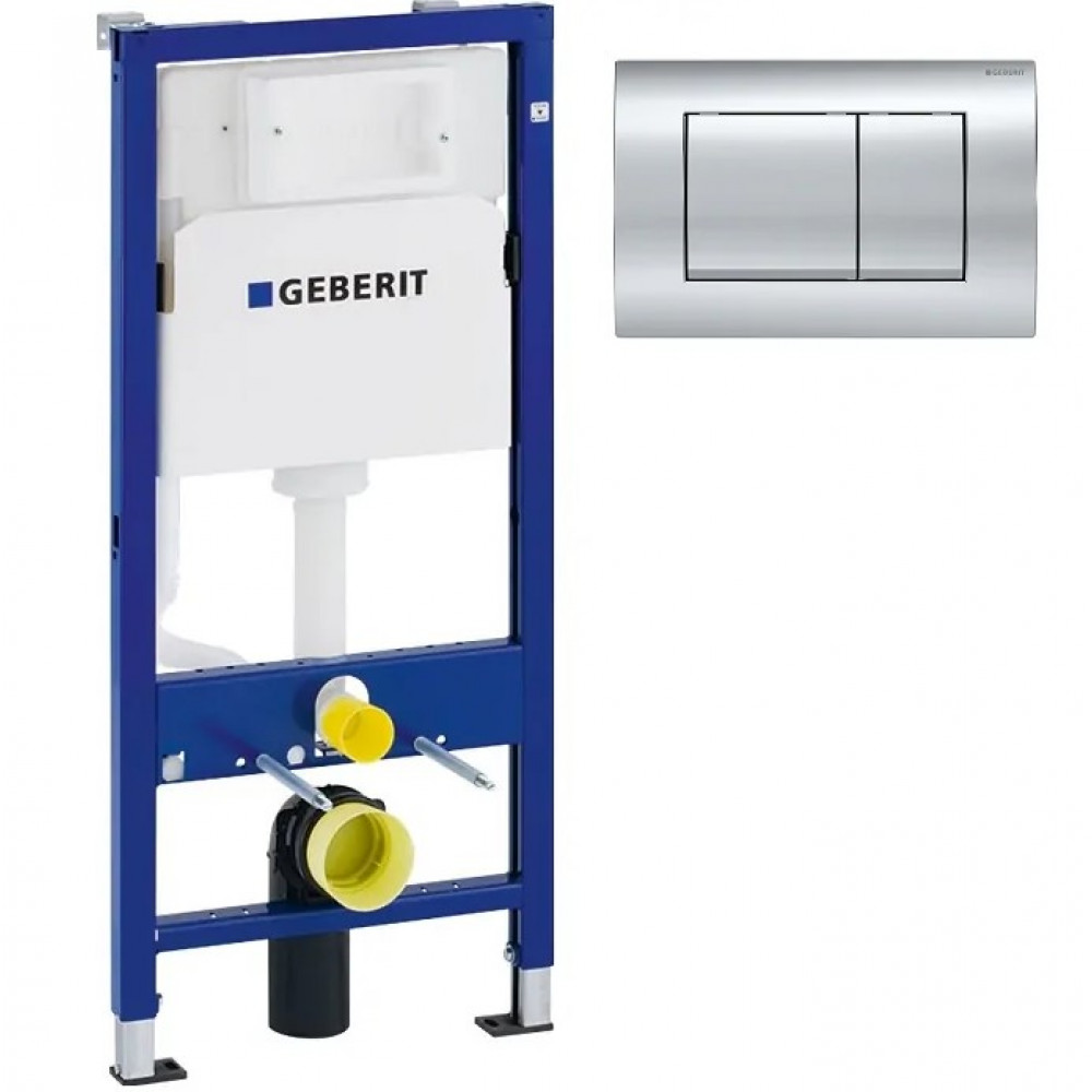 Система инсталляции для унитазов Geberit Duofix UP100 458.103.00.1+Кнопка смыва Geberit Delta 30 115.137.21.1, хром глянец