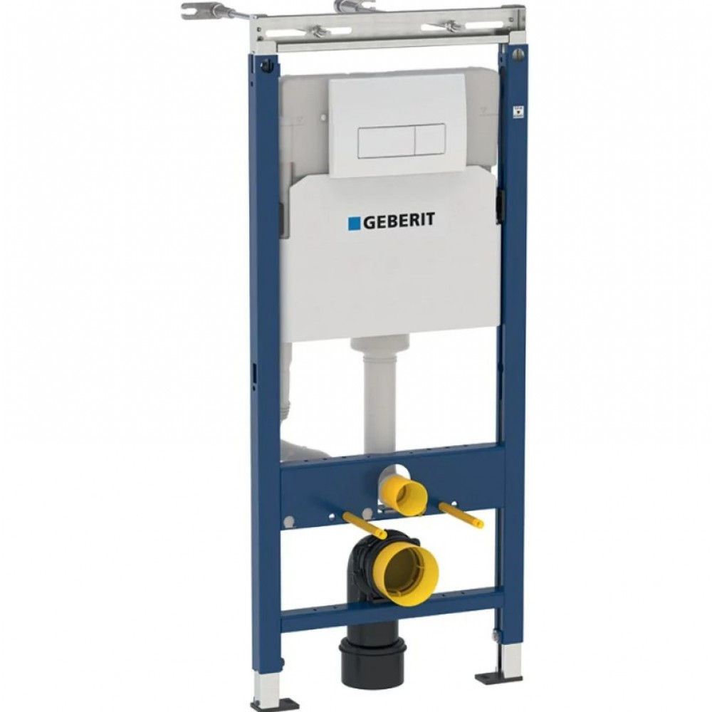 Система инсталляции для унитазов Geberit Duofix Платтенбау 458.125.11.1 4 в 1 с кнопкой смыва, белая