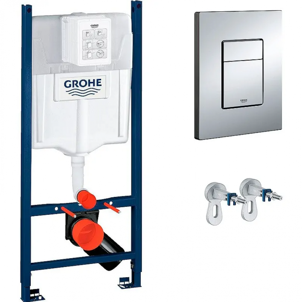 Система инсталляции для унитазов  Grohe Rapid SL 38840000+Панель смыва для унитаза Grohe Skate Cosmopolitan 38732000+Настенный уголок для монтажа Grohe  3855800M