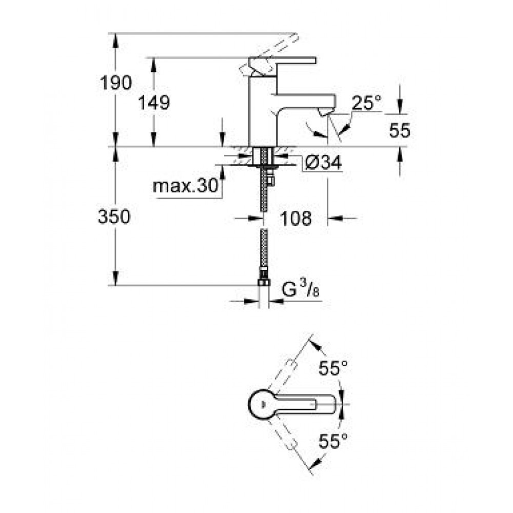 Смеситель для раковины Grohe Lineare 23106000