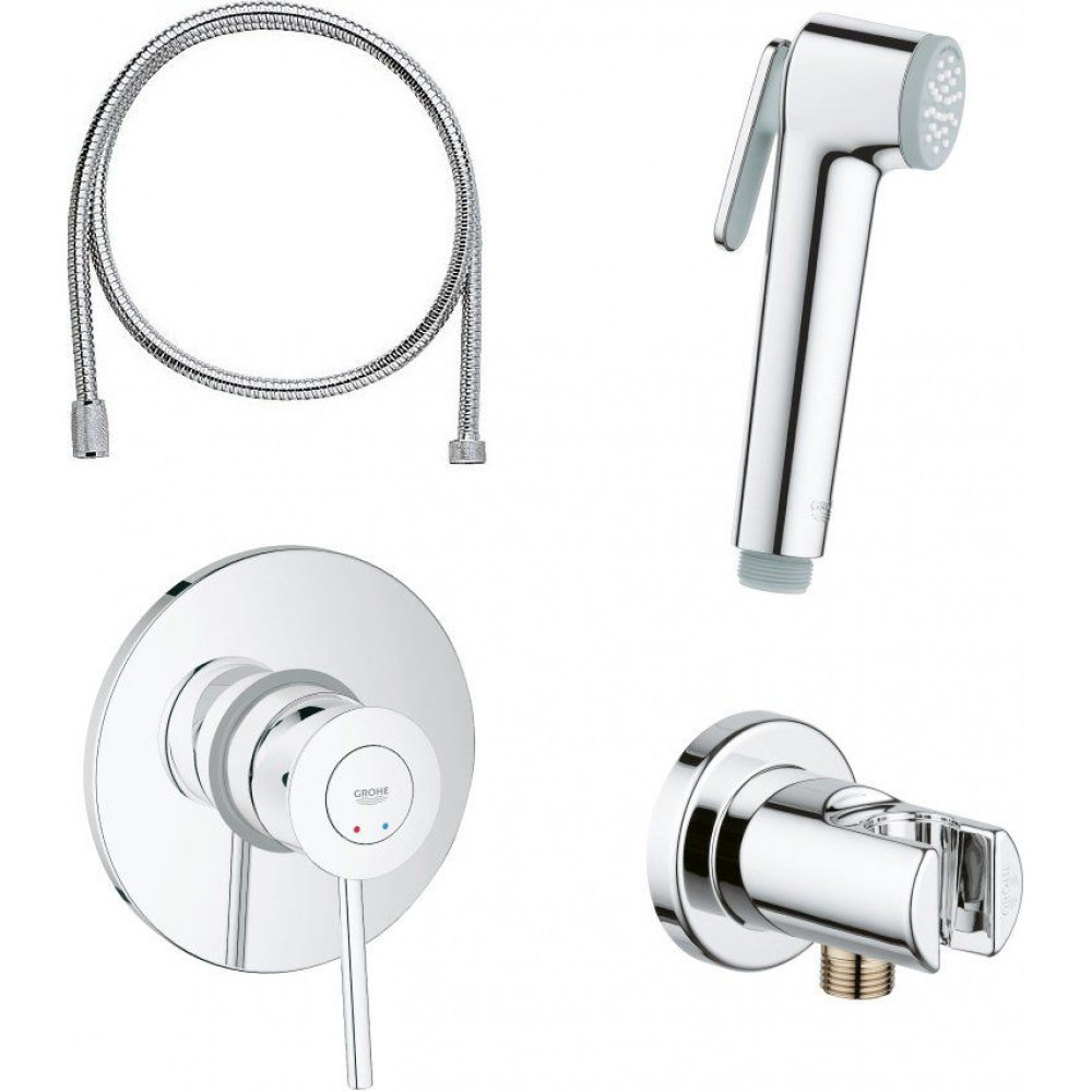 Гигиенический душ Grohe BauClassic 124434 со смесителем, С ВНУТРЕННЕЙ ЧАСТЬЮ