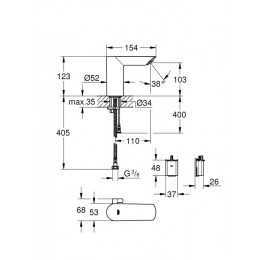 Смеситель для раковины Grohe Bau Cosmopolitan E 36451000 ифракрасный