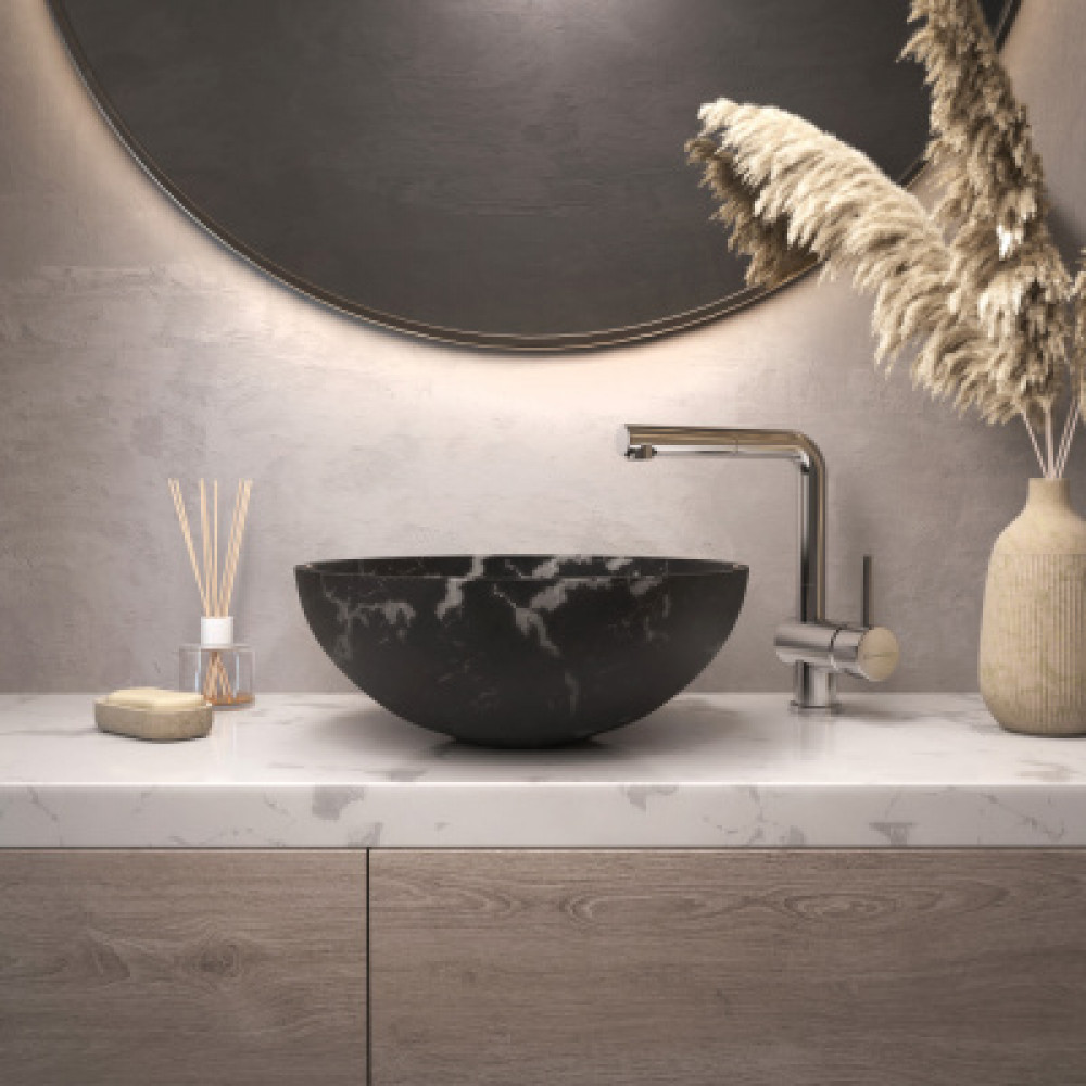 Раковина для ванной Omoikiri Hitomi BL Marble 4972077 Natceramic, черный мрамор