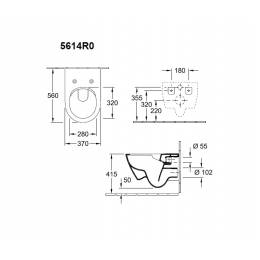 Унитаз подвесной Villeroy&Boch Subway 2.0 5614R201 безободковый, с сиденьем микролифт, белый