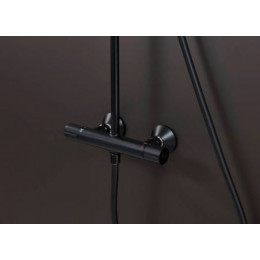 Душевая система Hansgrohe Vernis Blend Showerpipe 200 1jet 26276670 с термостатом черный матовый