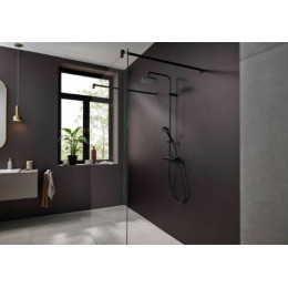 Душевая система Hansgrohe Vernis Blend Showerpipe 200 1jet 26276670 с термостатом черный матовый