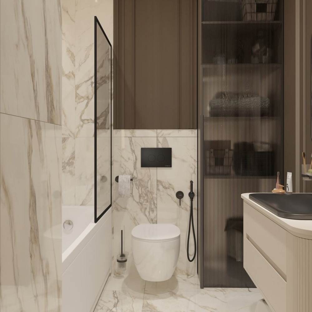 Гигиенический душ Kludi Bozz 389983976 со смесителем, С ВНУТРЕННЕЙ ЧАСТЬЮ черный матовый