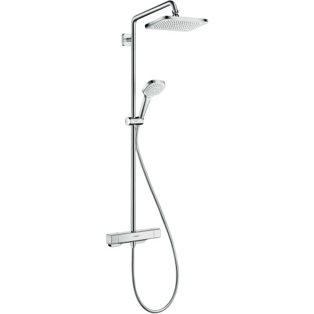 Душевая система Hansgrohe Croma E 280 Showerpipe 27660000 с термостатом, для душа, EcoSmart, хром