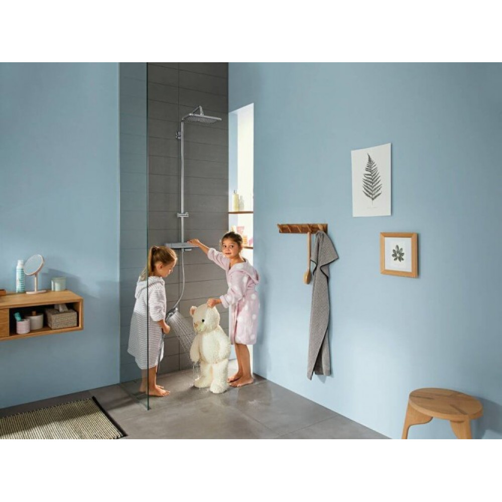 Душевая система Hansgrohe Croma E 280 Showerpipe 27660000 с термостатом, для душа, EcoSmart, хром