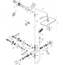 Душевая система Hansgrohe Croma E 280 Showerpipe 27660000 с термостатом, для душа, EcoSmart, хром