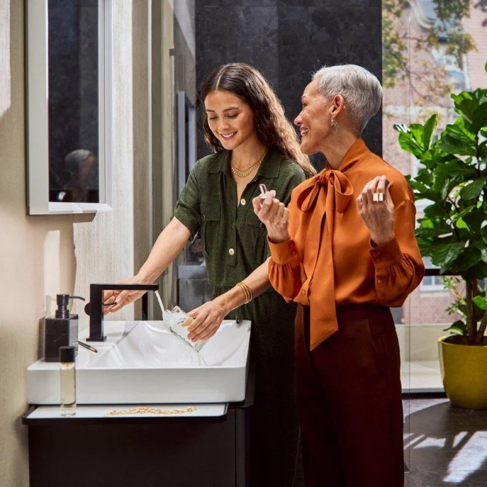 Смеситель для раковины Hansgrohe Tecturis E 110 Fine 73020670 матовый черный