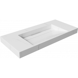 Раковина подвесная Armadi Art Flat 859-100-CLCT Calacatta (1010*452*80) матовая белая, прямоугольная, искусственный камень, со столешницей