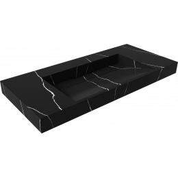 Раковина подвесная Armadi Art Flat 859-100-NM Nero Marquina (1010*452*80) матовая черная, прямоугольная, искусственный камень, со столешницей