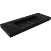 Раковина подвесная Armadi Art Flat 859-120-NM Nero Marquina (1210*452*80) матовая черная, прямоугольная, искусственный камень, со столешницей