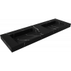 Раковина подвесная Armadi Art Flat 859-140-NM Nero Marquina (1410*452*80) матовая черная, прямоугольная, двойная, искусственный камень, со столешницей