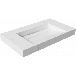 Раковина подвесная Armadi Art Flat 859-080-CLCT Calacatta (810*452*80) матовая белая, прямоугольная, искусственный камень, со столешницей