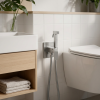 Гигиенический душ Boheme Qubic 477-NB со смесителем, С ВНУТРЕННЕЙ ЧАСТЬЮ, brushed nickel